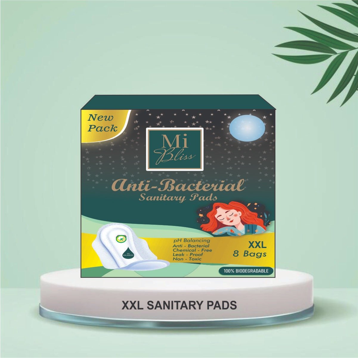 Antibacterial Bio-degradable(XXL sanitary pads) 340 mm